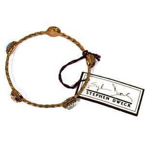 Vintage STEPHEN DWECK Multi Gemstone Twisted Bangle Bracelet NWT